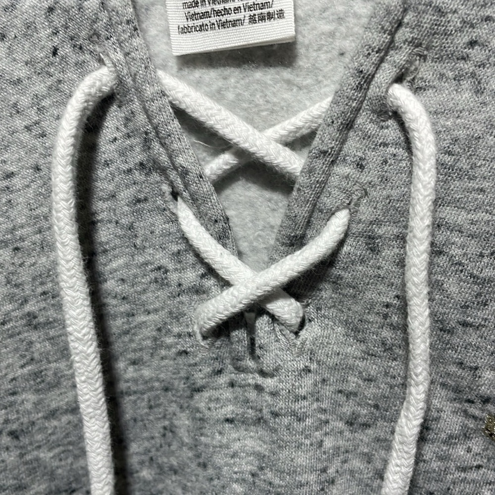 VS PINK Rose Bling Lace-Up Hooded Pullover Size Small - Picture 6 of 7
